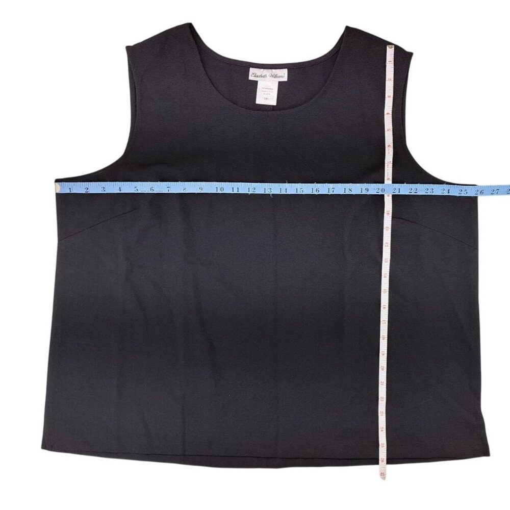 Elisabeth Williams Sleeveless Black Polyester Tank Blouse 2XL Scoop Plus New - Picture 6 of 6